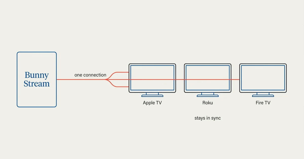 Bunny Stream to a TV App: Apple TV, Roku & Fire TV